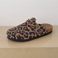 Women's 2026 new leisure cork slippers with half-drag leopard print.
