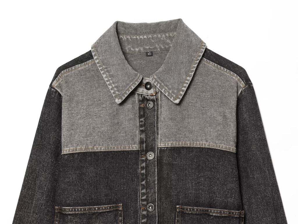 suit Women's 2 pieces patchwork denim jacket Coat+Jeans