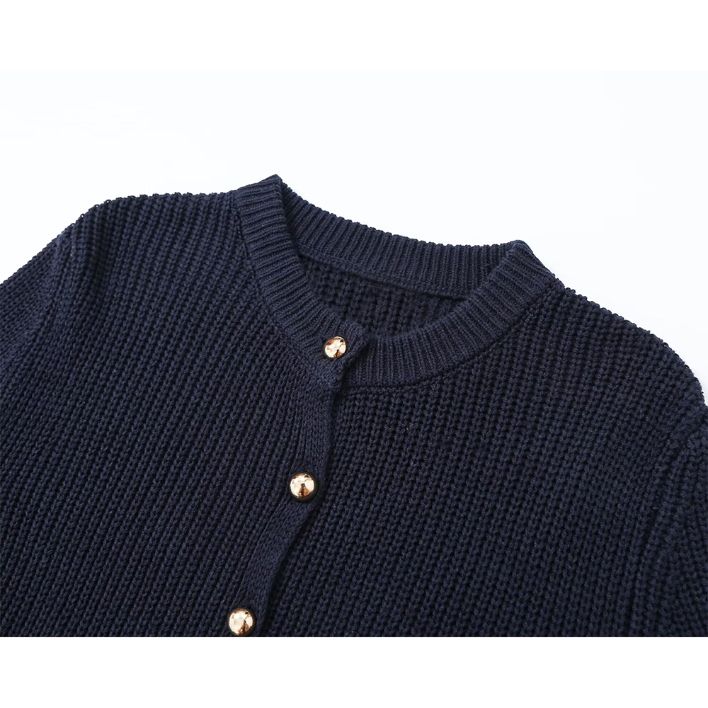 Women's A-line hem short skirt style knitted Coat