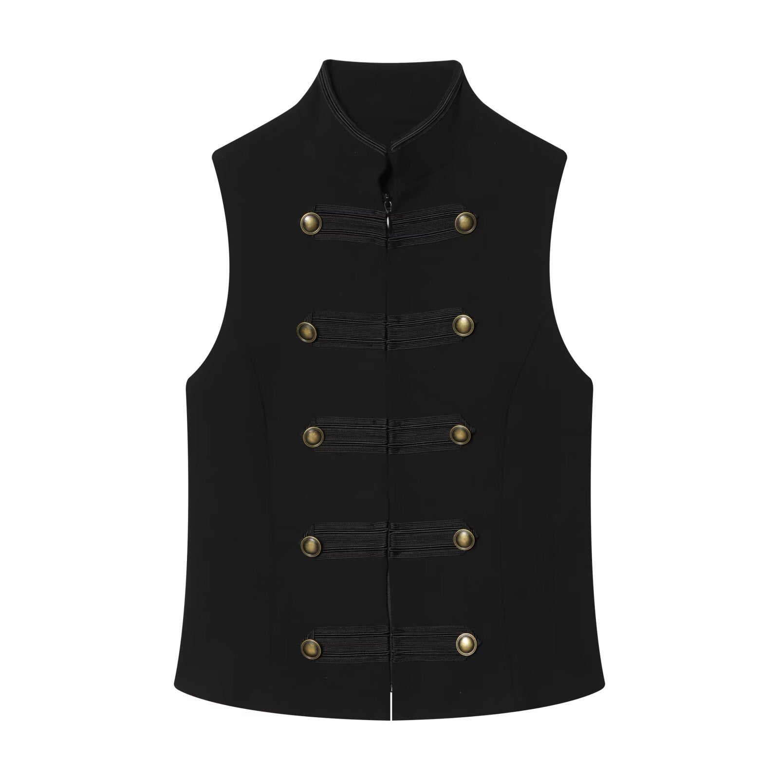 Women's rope knot decorative standing collar vest