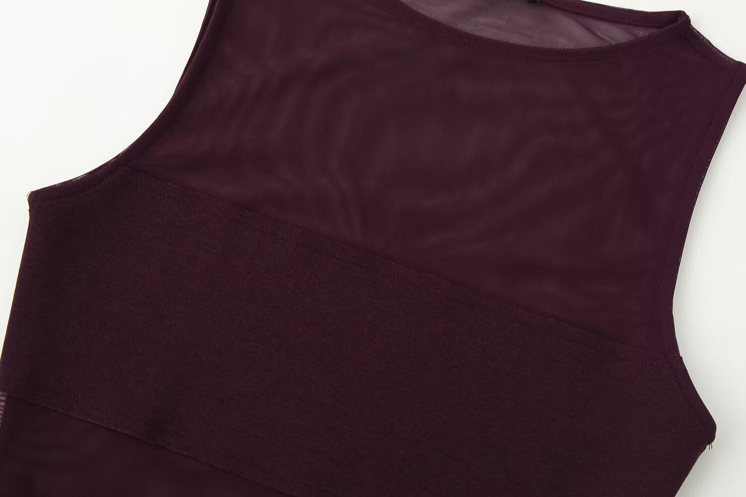 Women's sexy patchwork tulle bodysuit