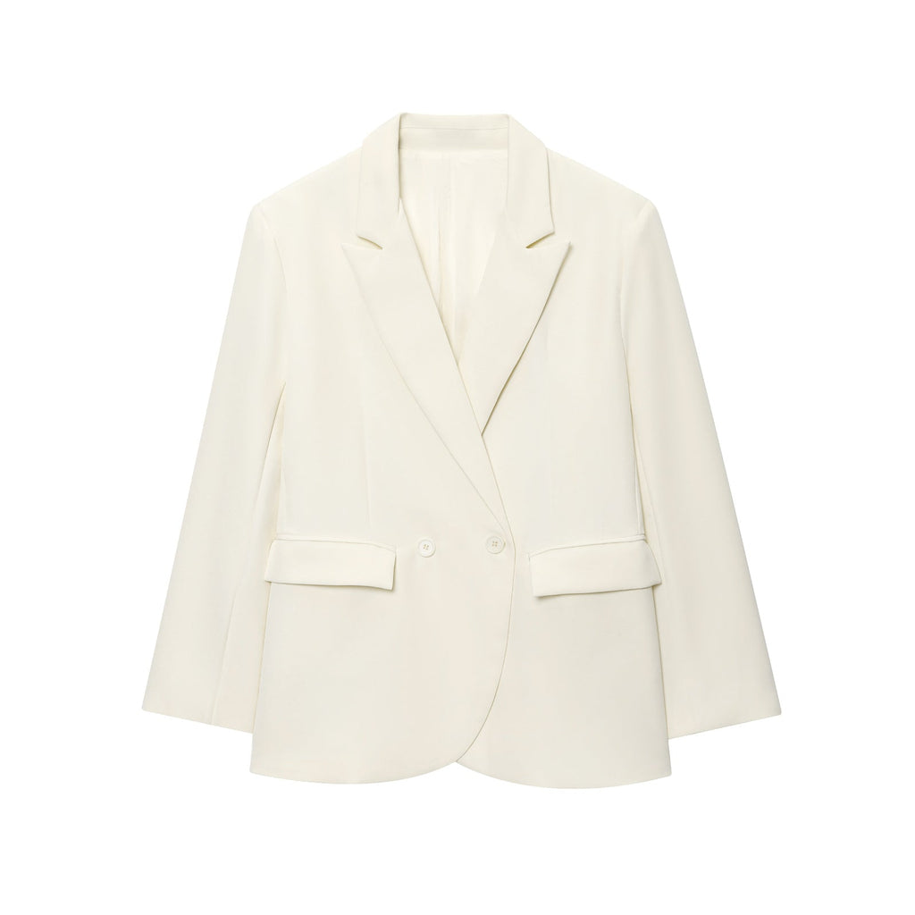 suit Women's 2 pieces loose double breasted Blazer Coat +Pants