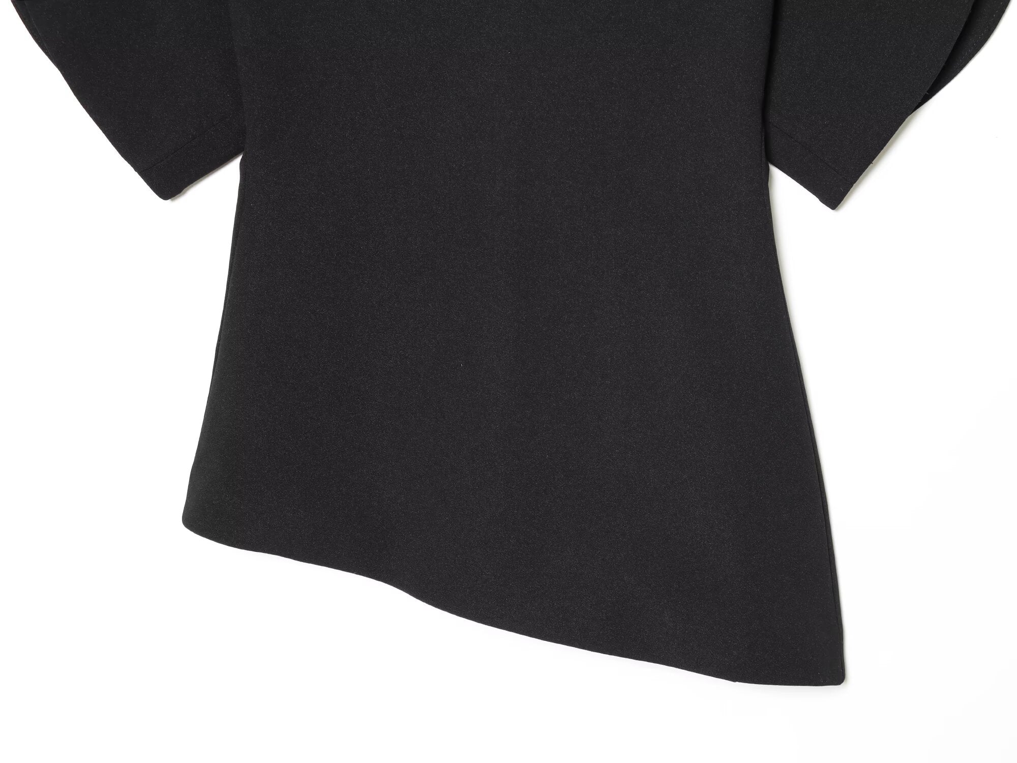 Women's Bubble Short Sleeve Asymmetric Top