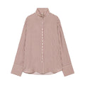 Women's loose stand collar striped shirt