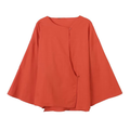 Women's lace up decorative linen blend shirt