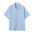 Women's casual linen blend short sleeved shirt