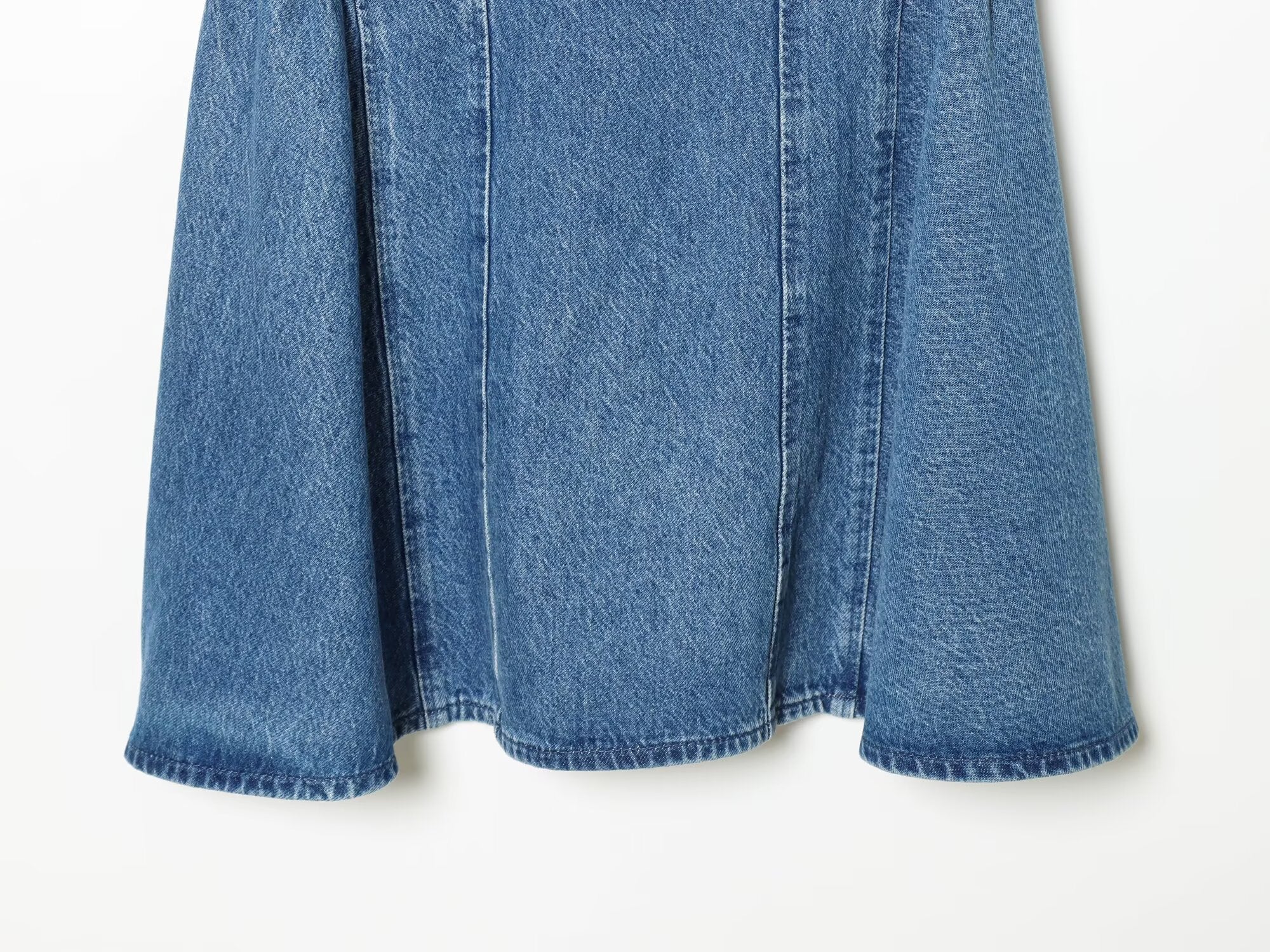Women's flared skirt hem backless denim dress
