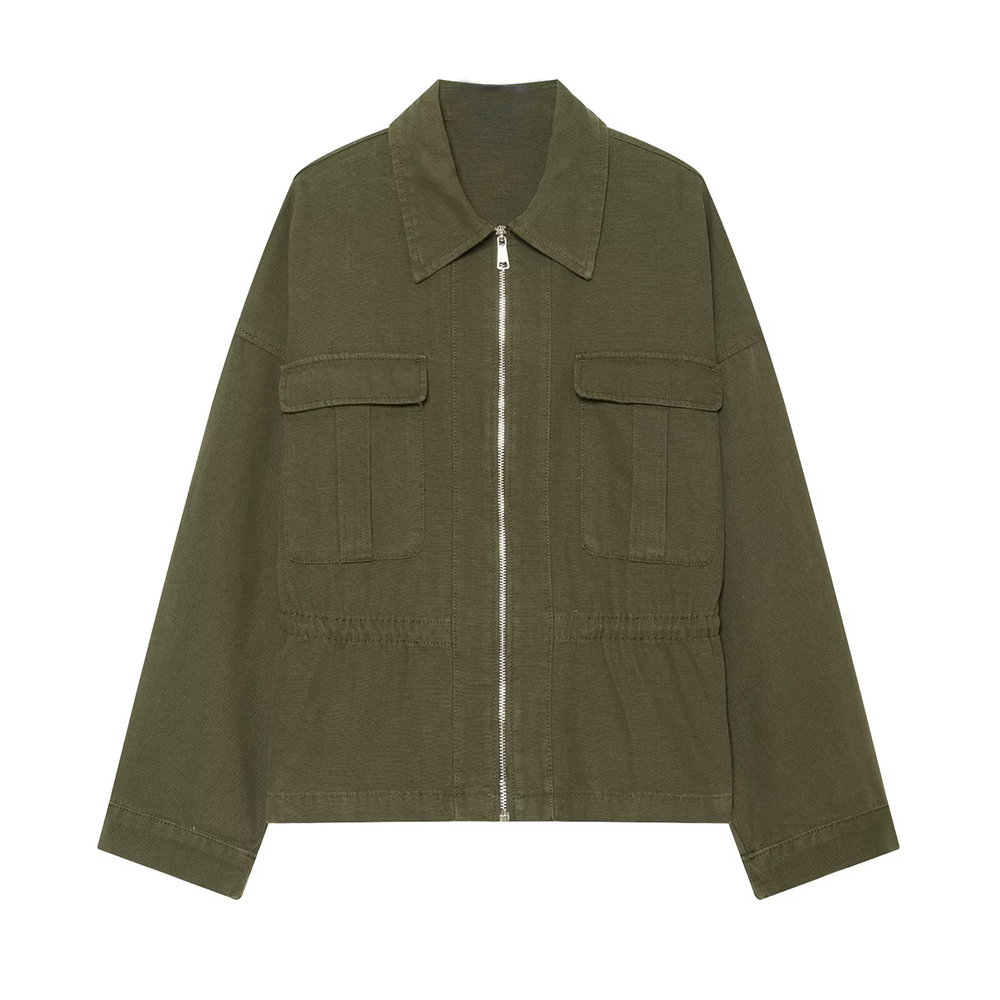 Women's drawstring design casual workwear Coat