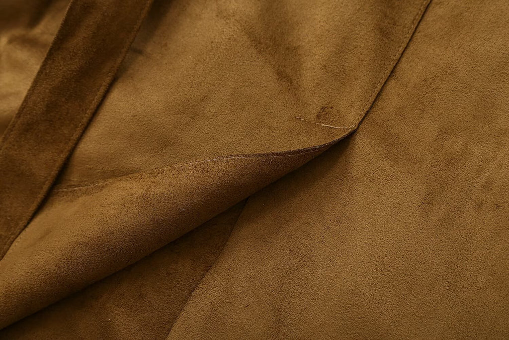 Women's with belt loose suede effect windbreaker Coat