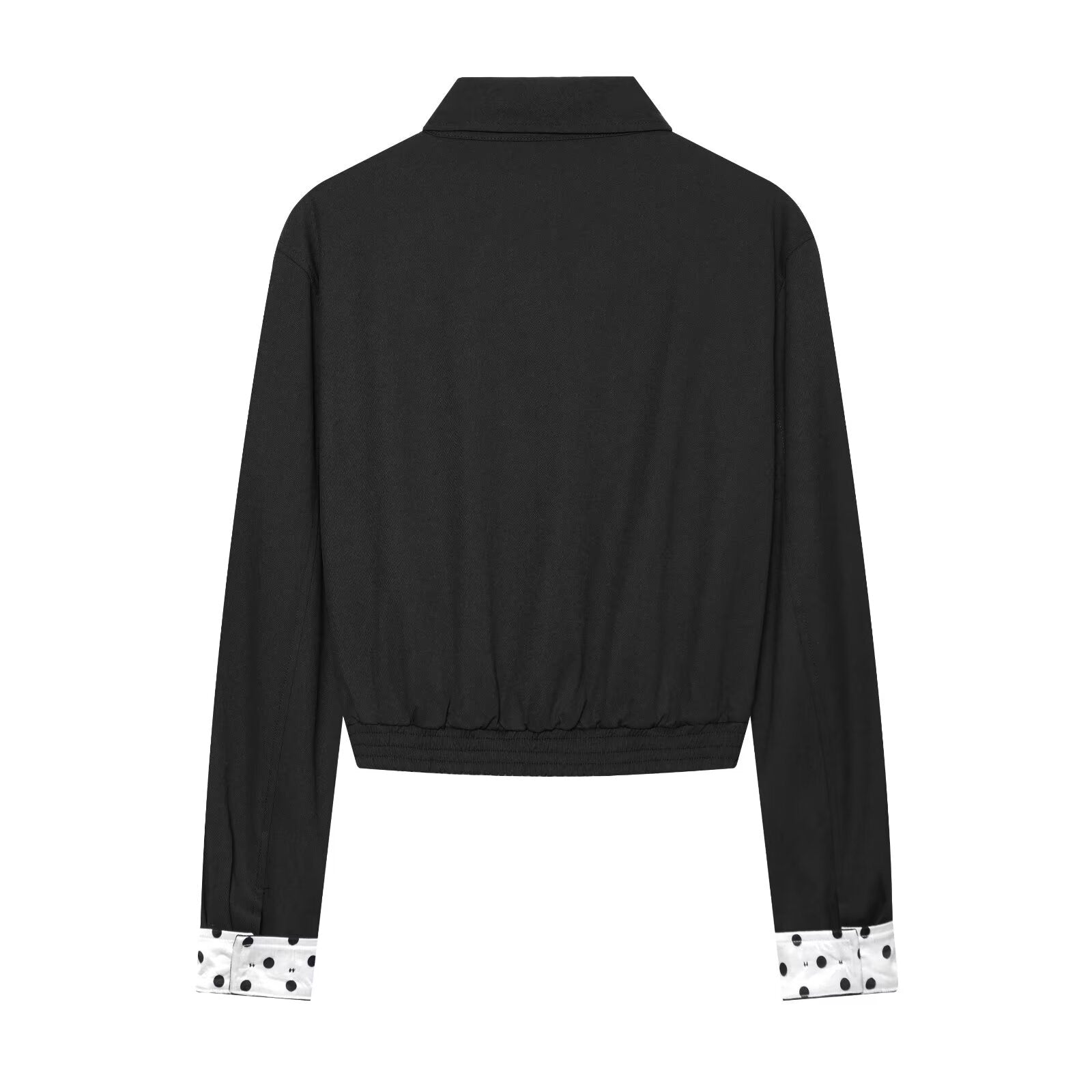 Women's polka dot contrasting collar jacket Coat