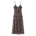 Women's elastic mesh suspender dress