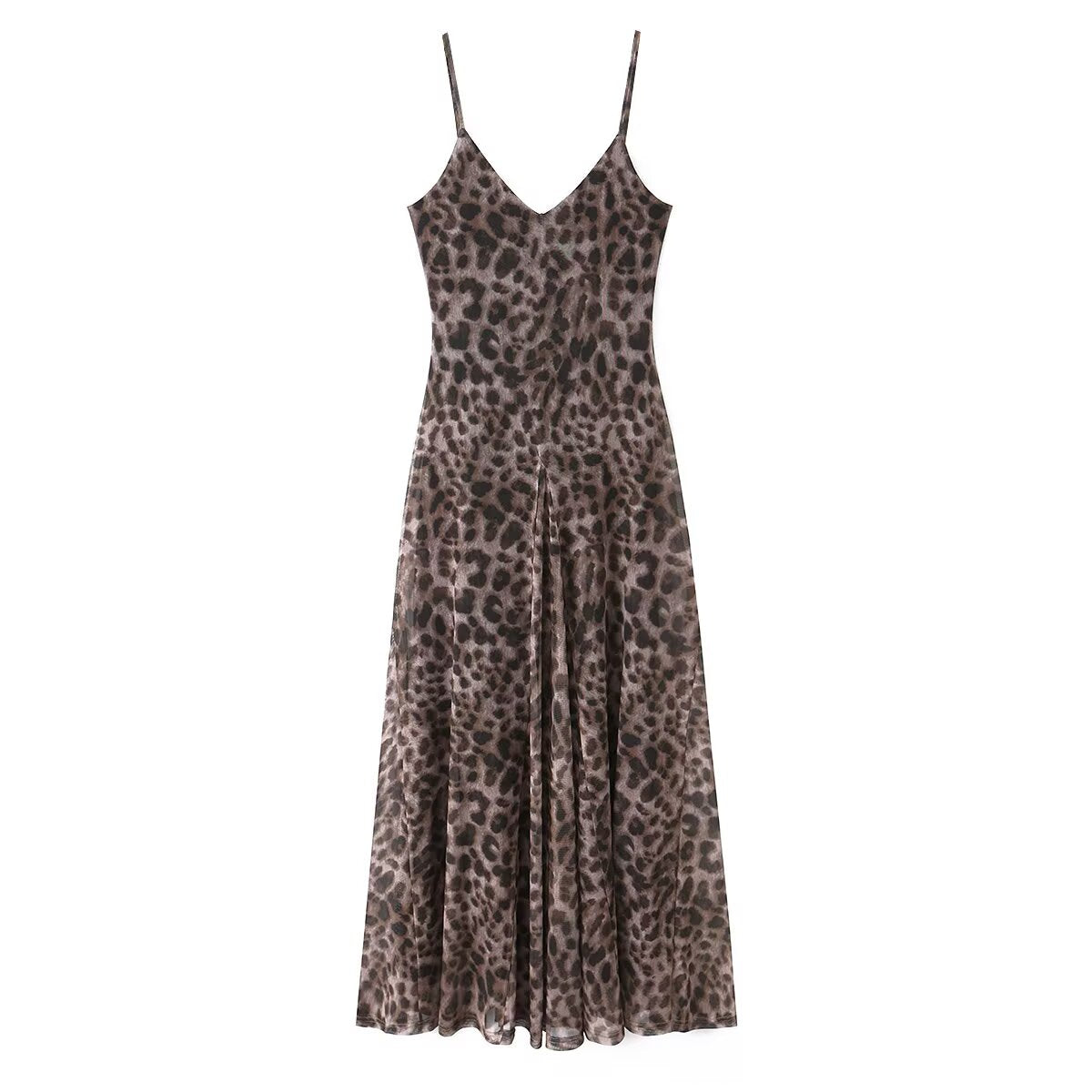 Women's elastic mesh suspender dress