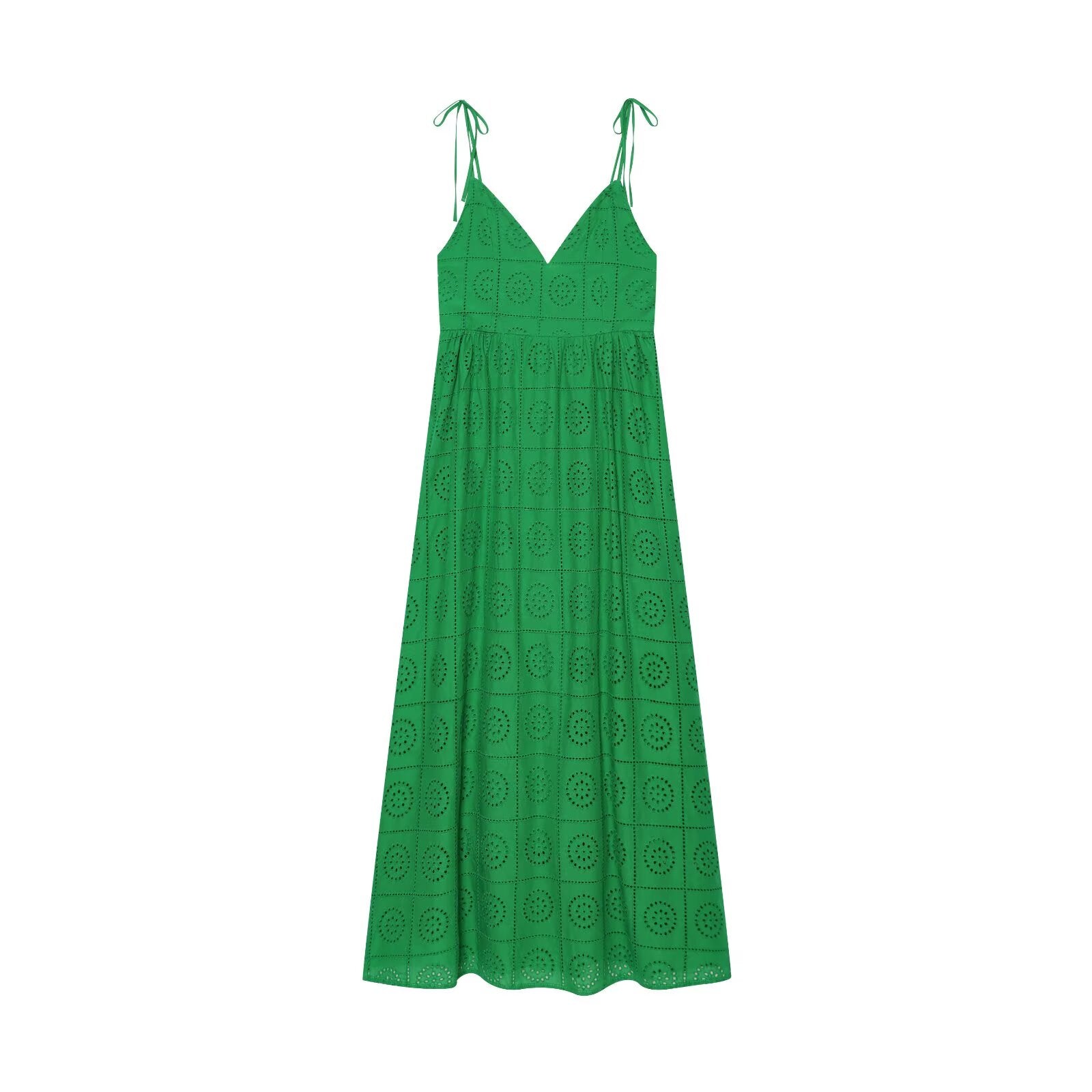Women's hollowed out embroidered MIDI dress