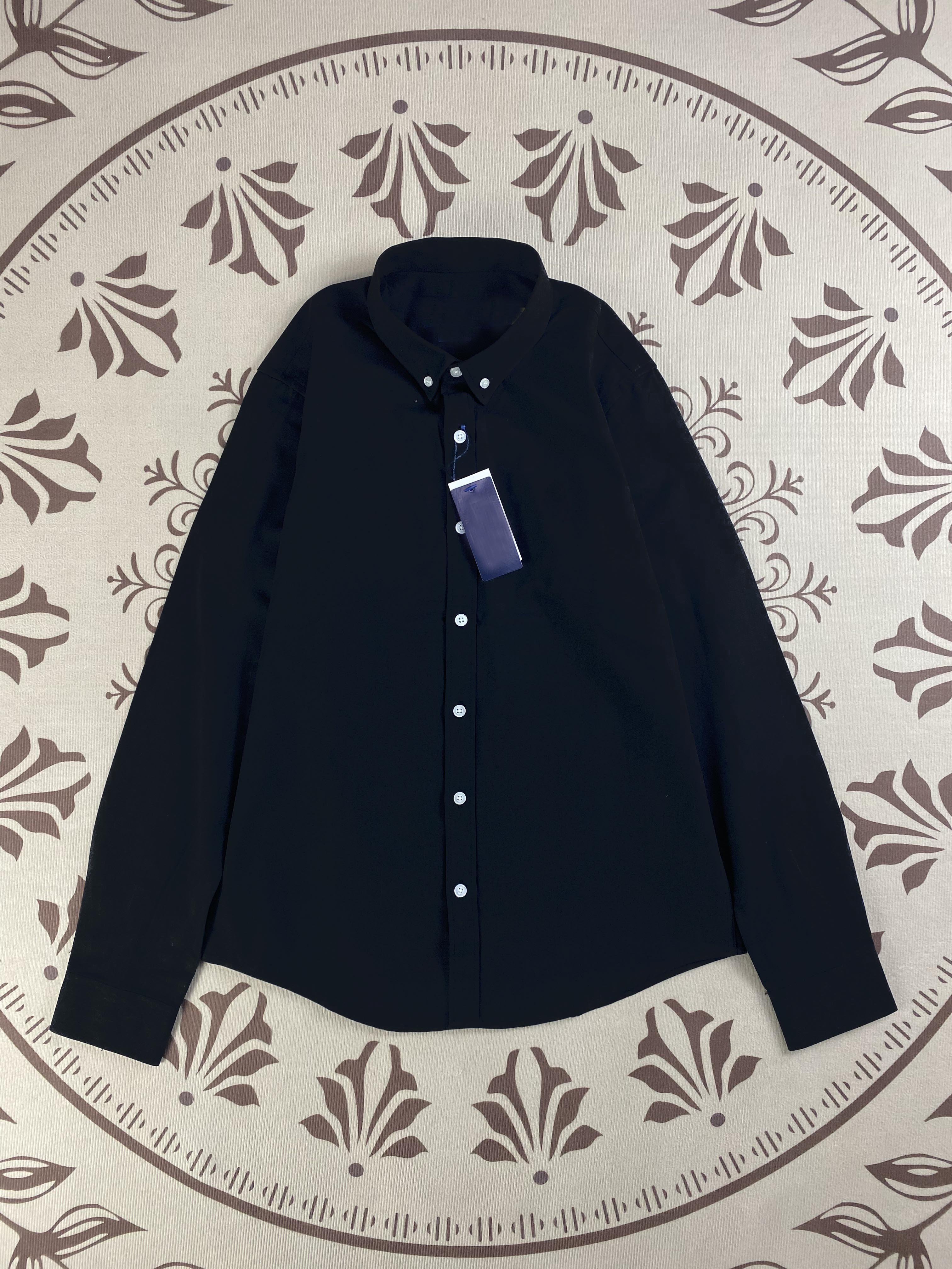 Men and women with the same new casual Joker cotton embroidered couple long sleeve shirt.