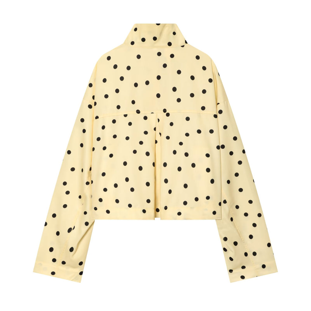 suit Women's 2 pieces short drawstring pleated polka dot Coat+Shorts