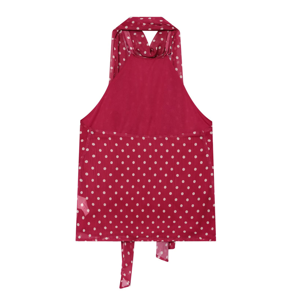 Women's polka dot hanging neck top