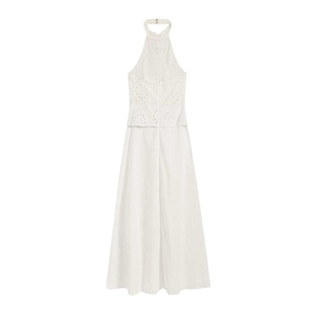 Women's hollowed out embroidered patchwork dress