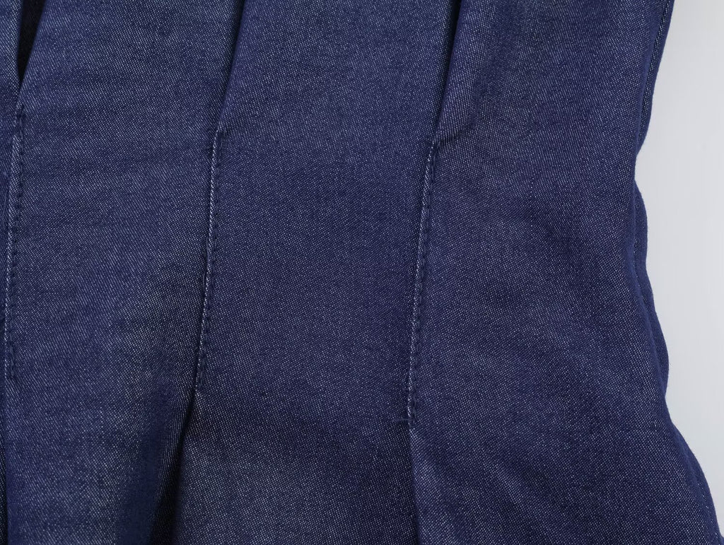 Women's casual pleated linen blend shirt