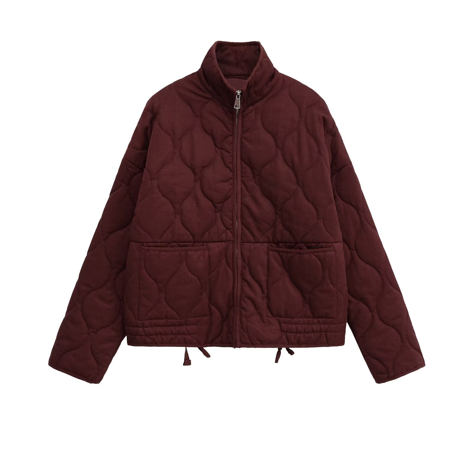Women's loose standing collar warm cotton Coat