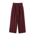 Women's new fashion casual linen blended wide leg pants