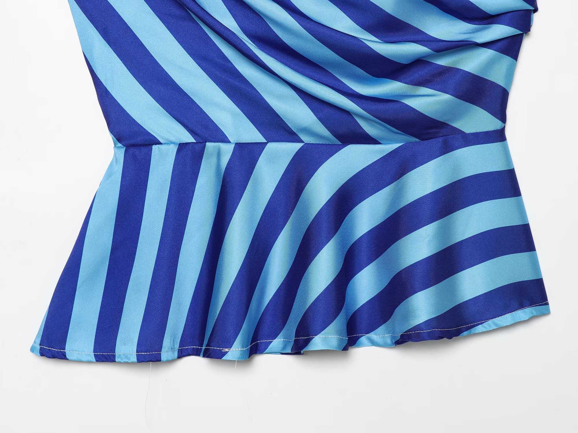 Women's asymmetrical striped single shoulder top
