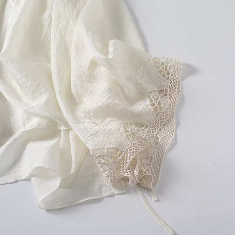 Women's casual hollow embroidery cover shirt
