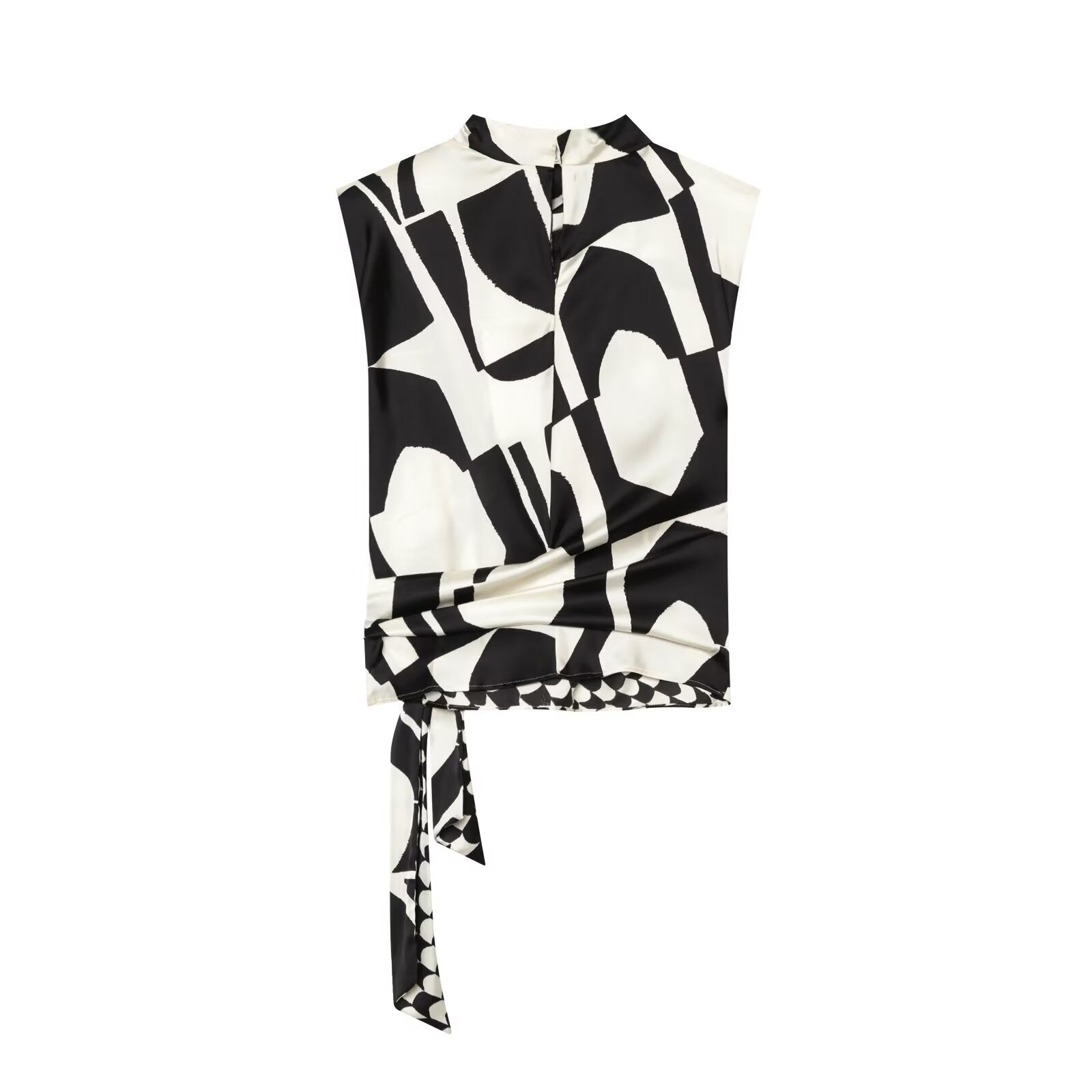 suit Women's 2 pieces geometric printed shoulder pad top+Pants