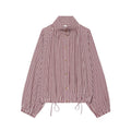 Women's with drawstring casual plaid Coat