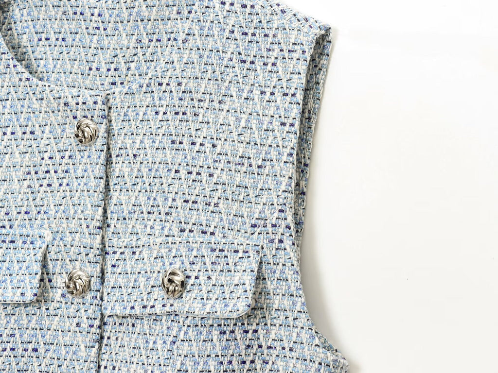 Women's with Belt bead decoration textured vest