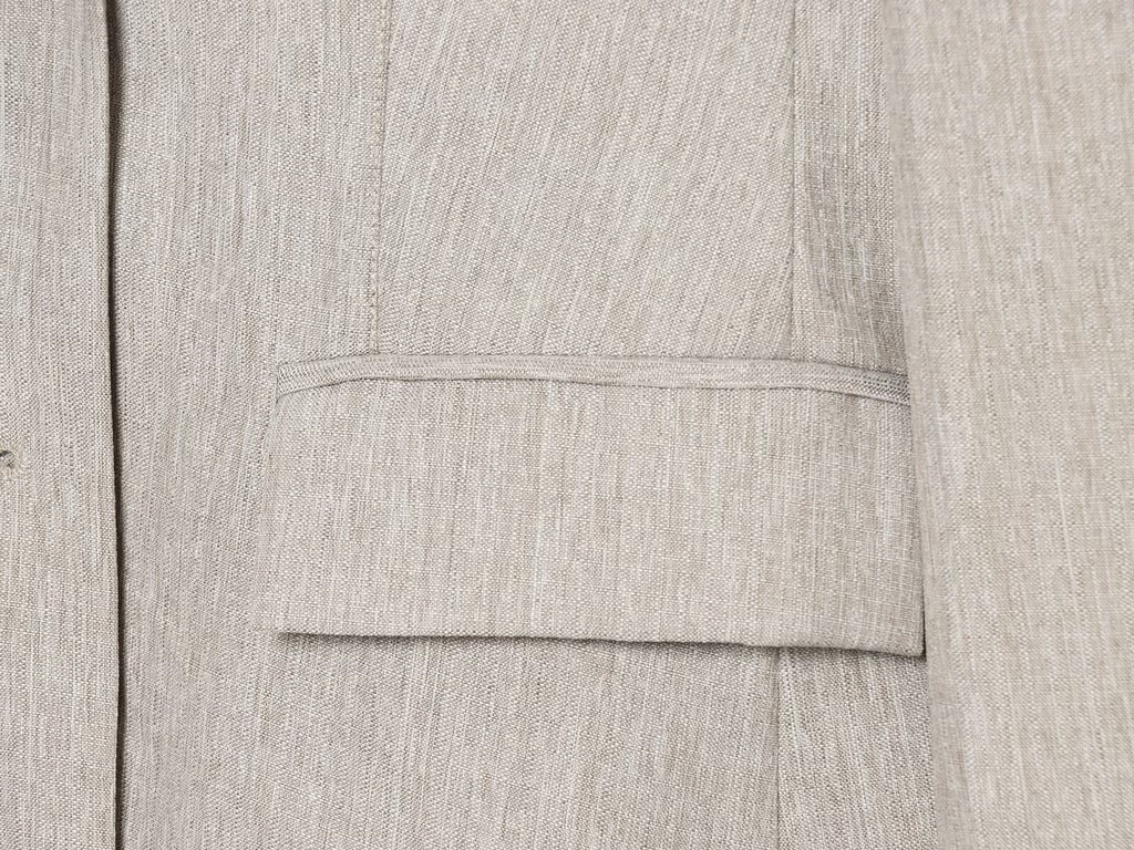 set woman 2 pieces casual linen blend pleated Blazer Coat +Pants