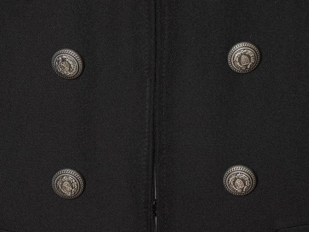 Women's with shoulder pads slim stand collar Coat