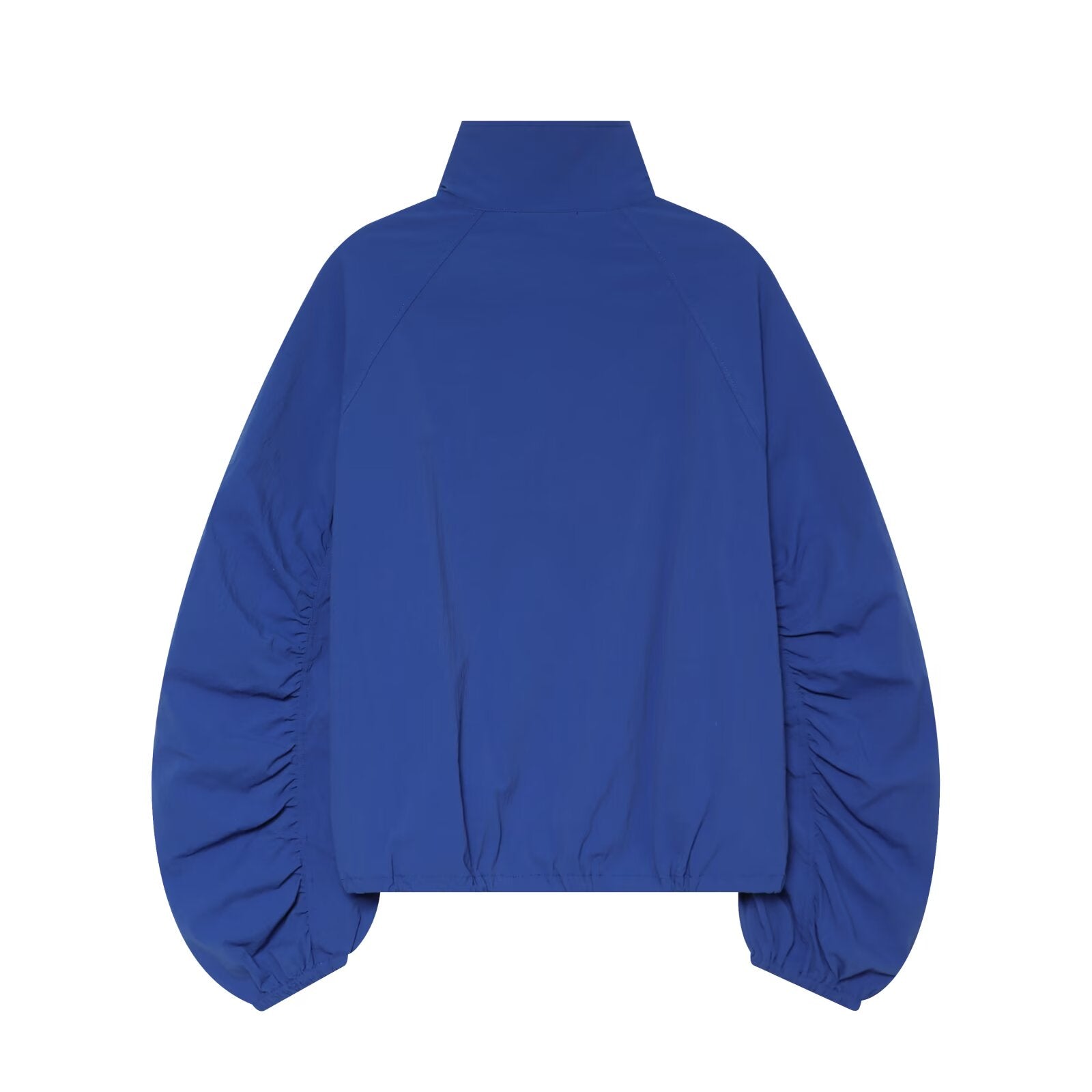 Women's pleated sleeve casual stand collar Coat