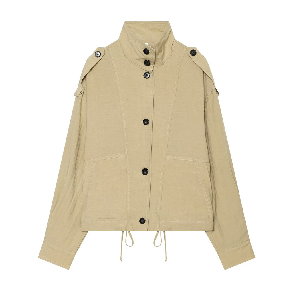 Women's casual lace up pilot jacket Coat