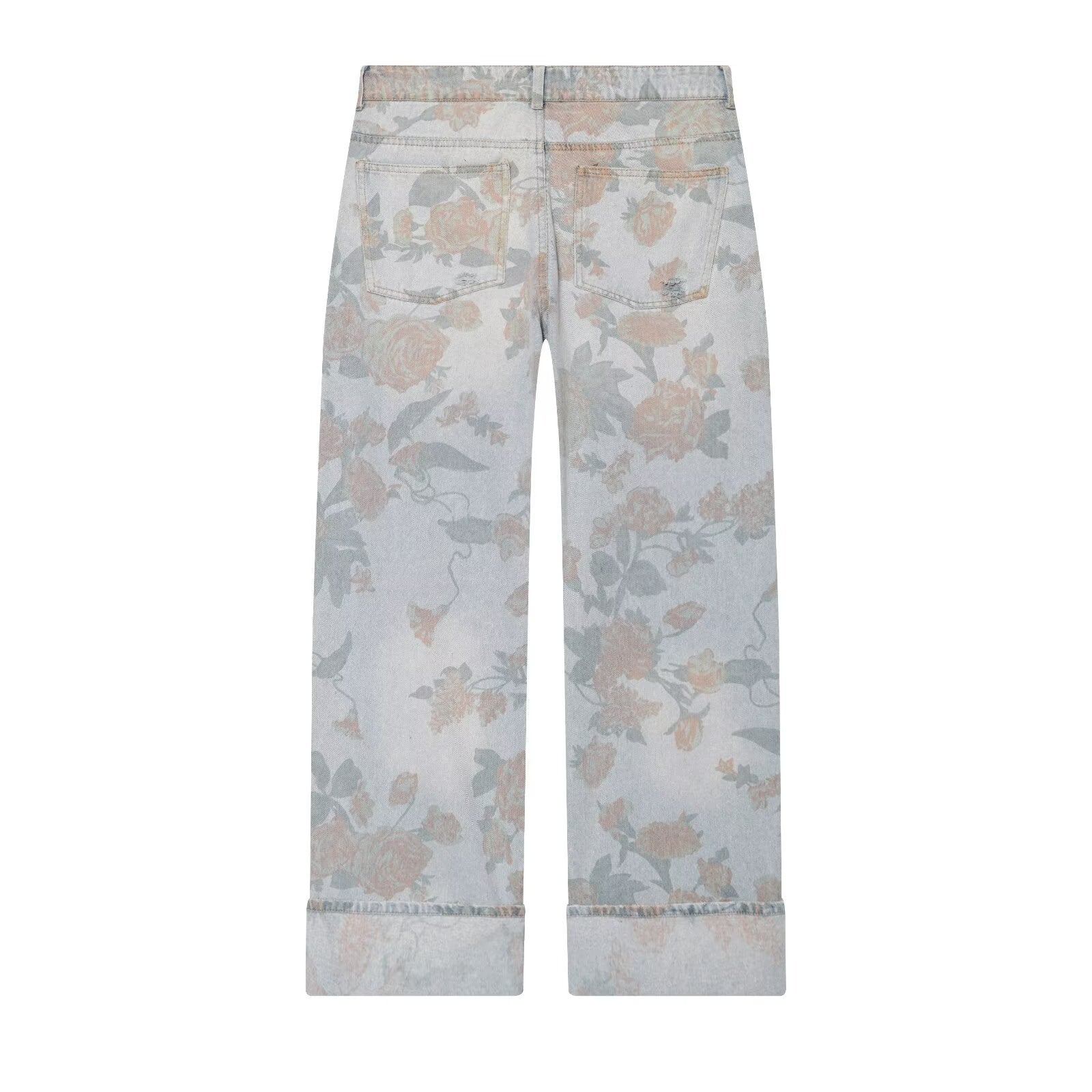 Women's printed low waisted loose jeans