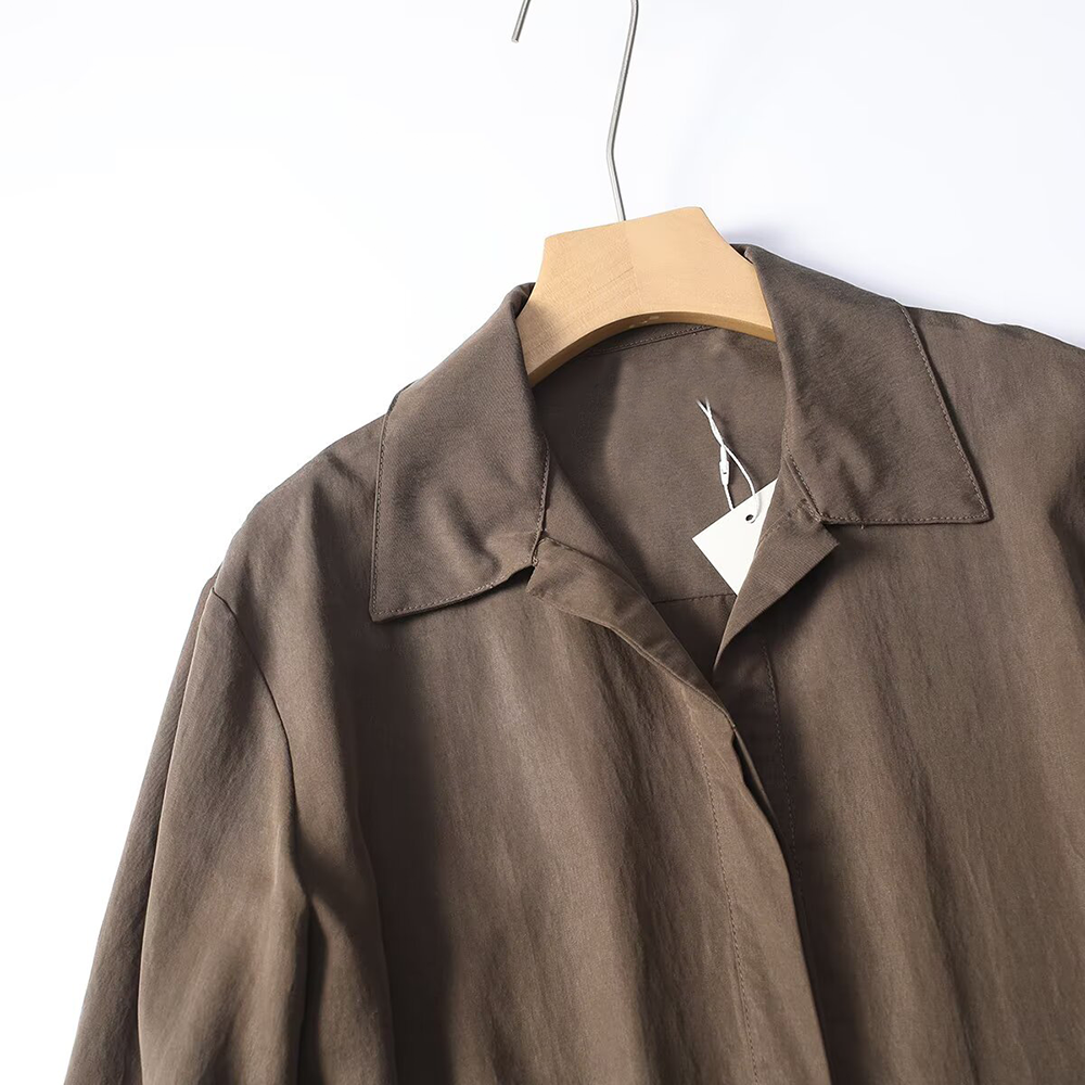 Women's pocket decorated shirt style dress