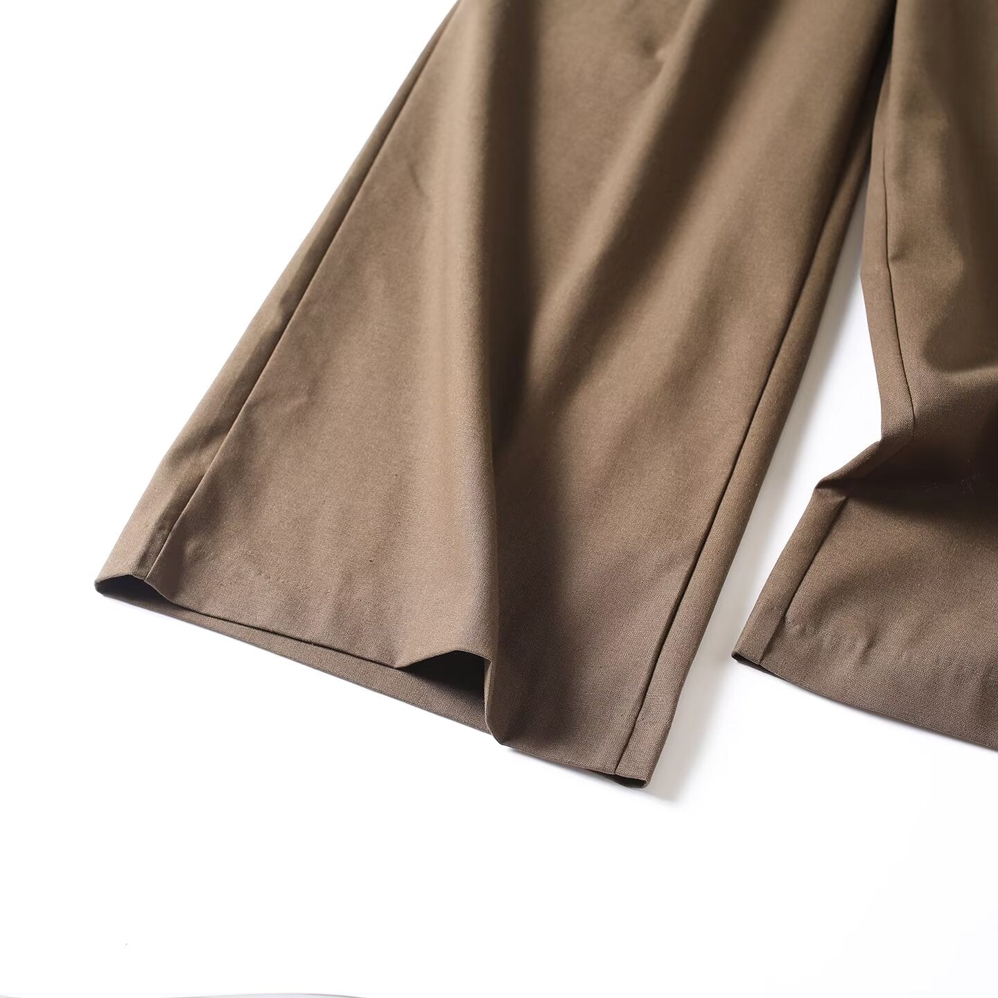 Women's pleated decorative linen blended wide leg pants