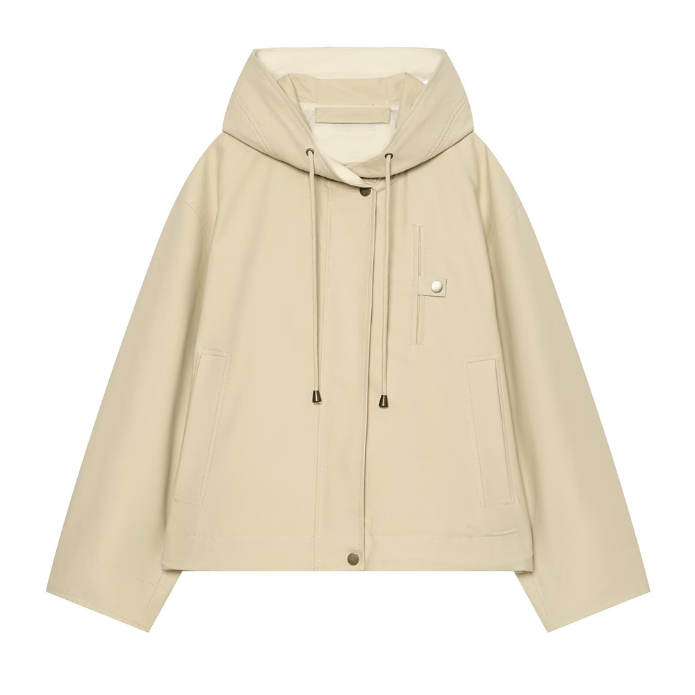 Women's loose hooded casual parka Coat
