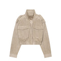 Women's suede texture short strap jacket Coat