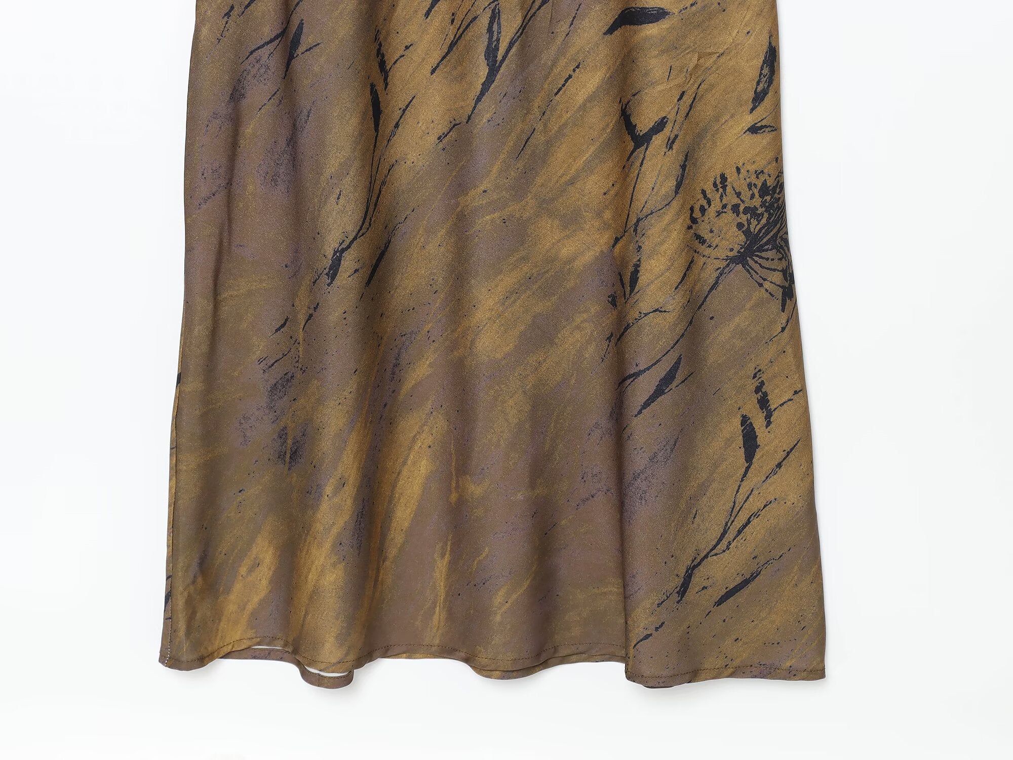 Women's printed draped collar MIDI dress