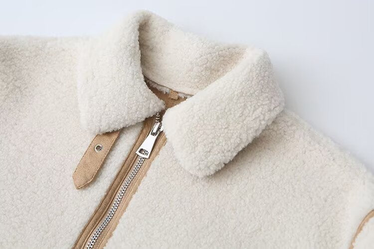 Women's warm fleece double-sided lapel Coat