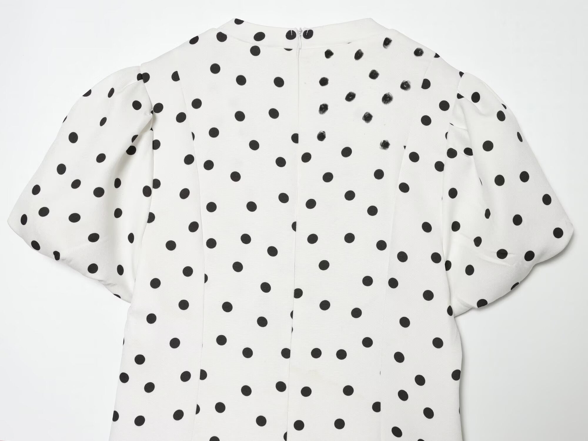 Women's bubble sleeve polka dot mini dress
