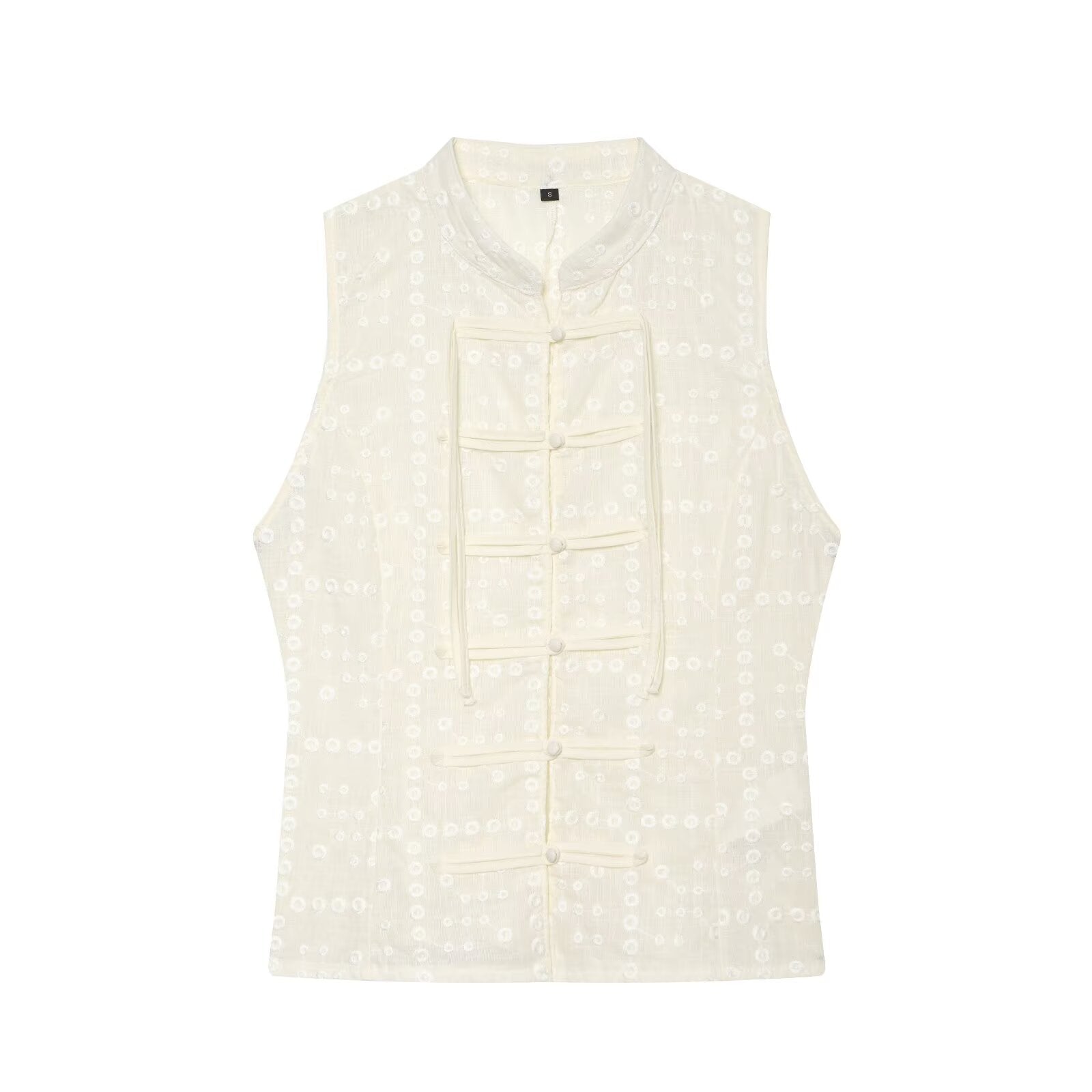 Women's slim Hollow Embroidered Top