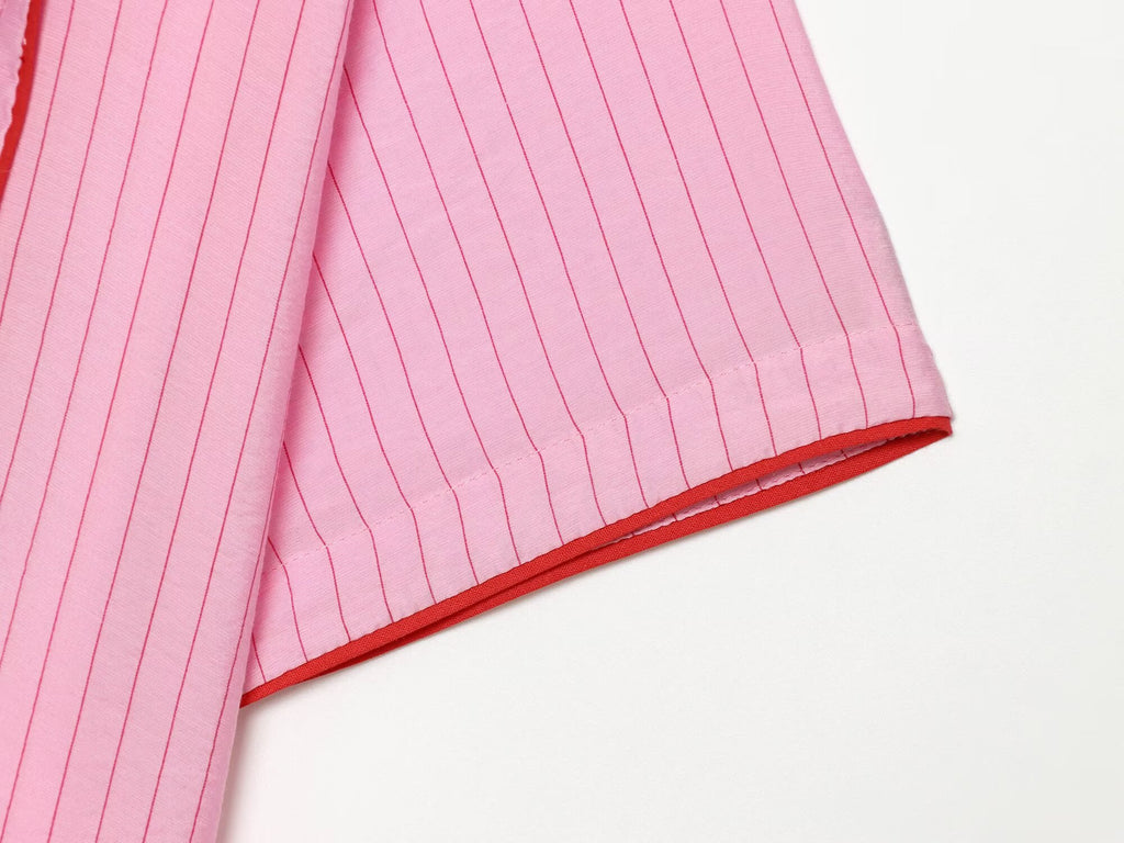 Women's bow decoration striped top