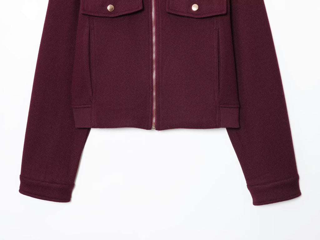 Women's 2025 fashion short soft texture long sleeved jacket Coat