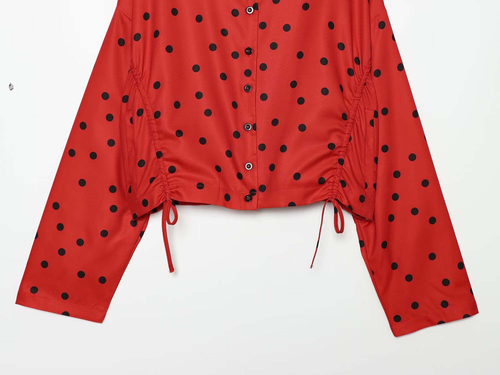 suit Women's 2 pieces lace up decorative polka dot Coat+shorts