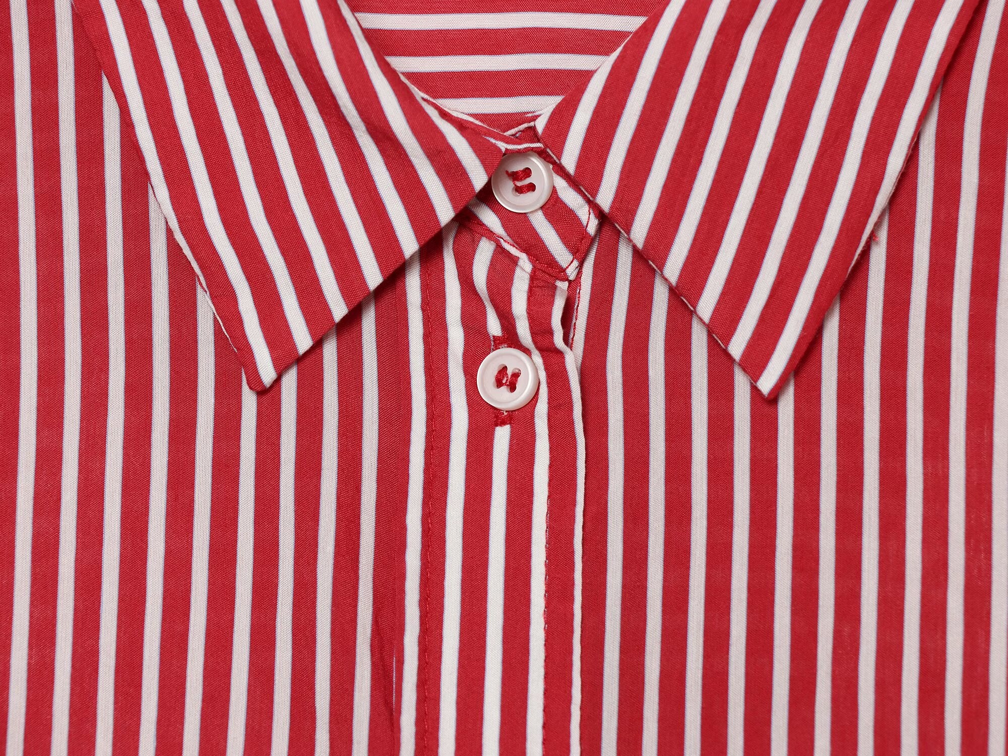 Women's patchwork cuffs loose striped shirt