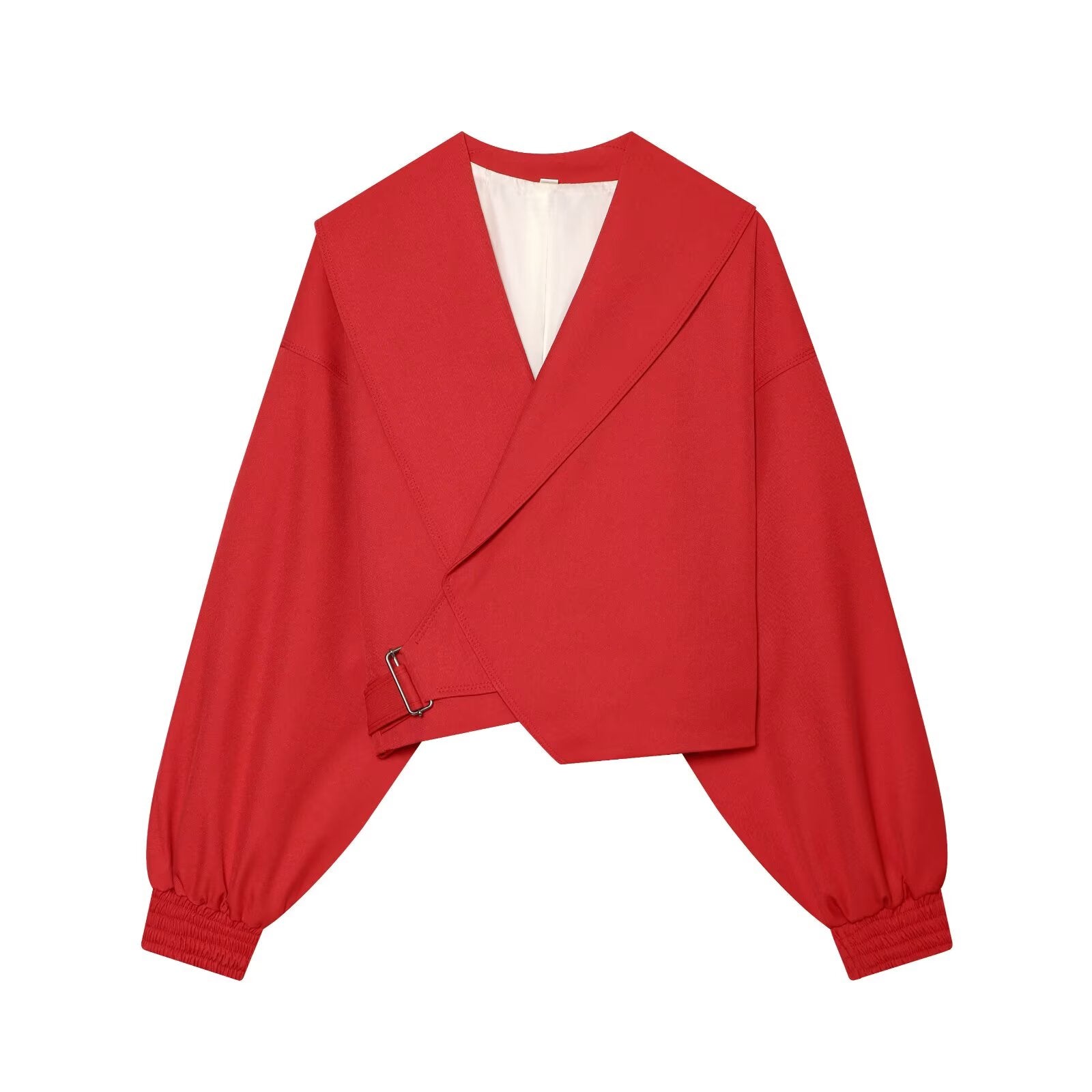 Women's buckle decoration casual short jacket