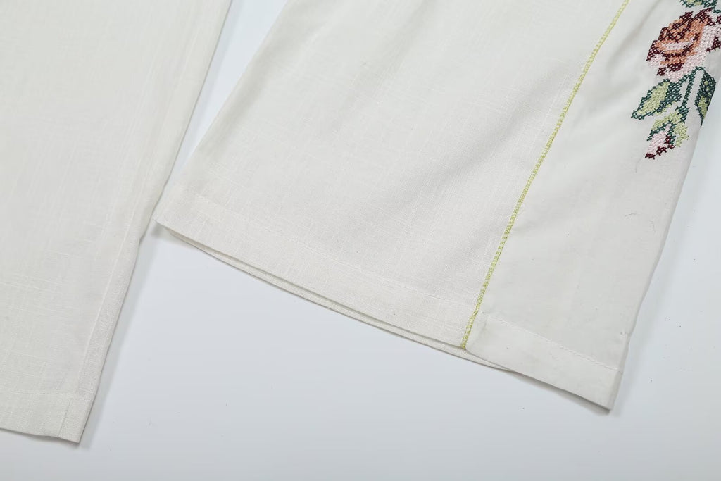 Women's side printed casual straight pants