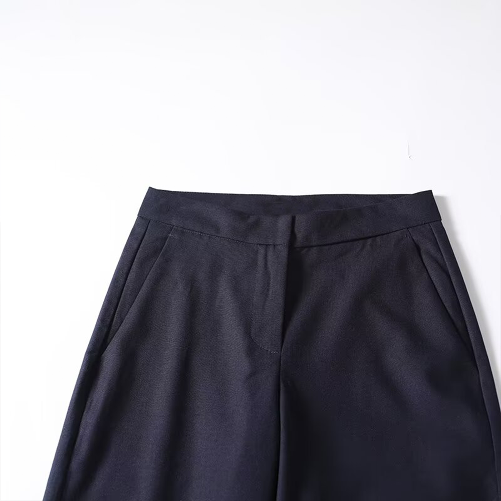 Women's slim versatile linen blend straight pants