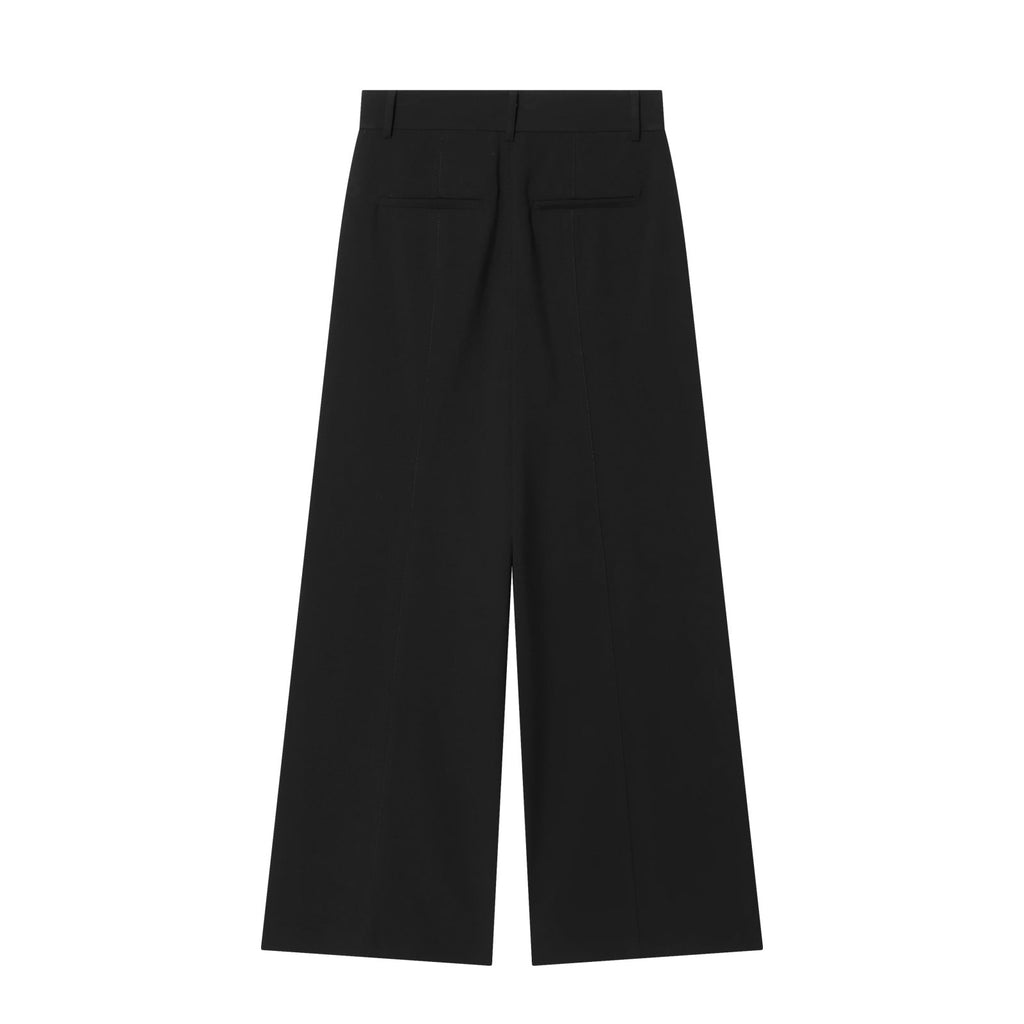 suit Women's 2 pieces black slim V-neck vest+Pants